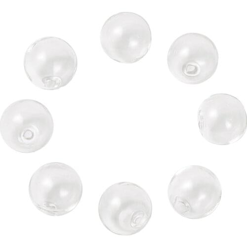 100pcs/lot 16mm Transparent Clear Round Handmade Blown Glass Globe Beads with 2mm Hole for DIY Jewelry Earring Decoration Making