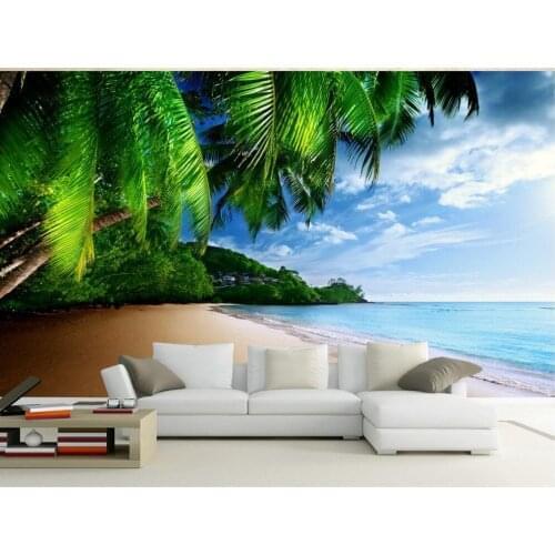 3d room wallpaper Beach scenery TV backdrop papel parede mural wallpaper 3d room wallpaper landscape papel de parede