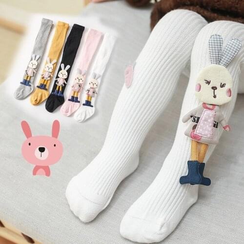 3D Rabbit Stockings Cotton Girls Pantyhose Cute Baby Girl Tights Cartoon Spring Autumn Toddler Knitted Leggings Pants 0-4 Years
