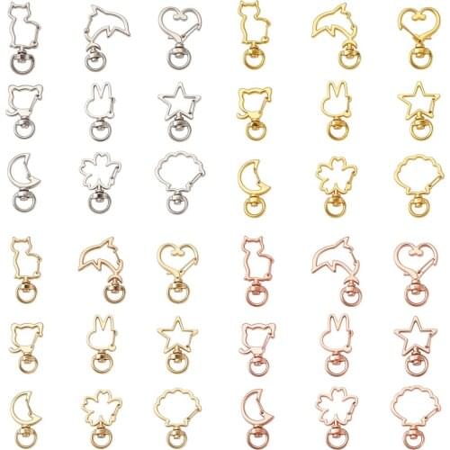 45 Sets Metal Swivel Lobster Clasp Lanyard Snap Hook Trigger Clasps for Lanyard Keychain Bag Hardware Jewelry Accessories