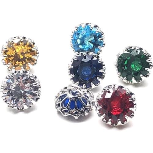 5pcs/lot Rhinestone crystal buttons Cubic zirconia button for coat Decorative CZ sewing buttons for cashmere Knit cardigan