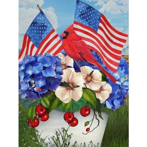 5D diamond painting American flag flower handmade DIY diamond painting embroidery mosaic cross stitch embroidery artist painting