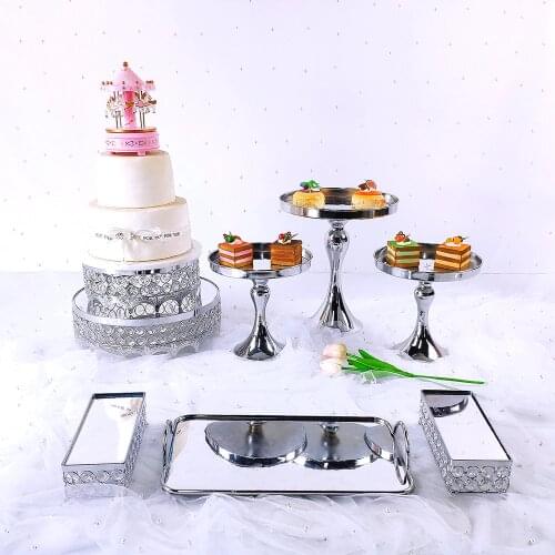 8pcs Cake Stand High Base Cupcake Plate Party Filming Props Dessert Dish Wedding Tray Decoration Display