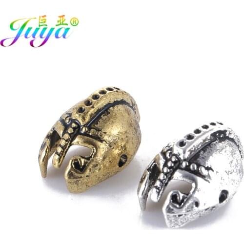 Antique Gold Roman Warrior Gladiator Knight Helmet Metal Charm Beads For Natural Stones Beadwork Beading Jewelry Making