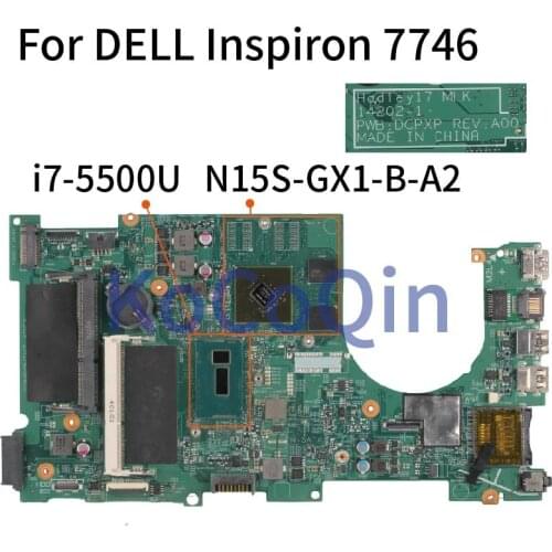 KoCoQin laptop Motherboard For DELL Inspiron 7746 i7-5500U GPU 845M Mainboard CN-0FR6H6 0FR6H6 14202-1 SR23W N15S-GX1-B-A2 DDR3