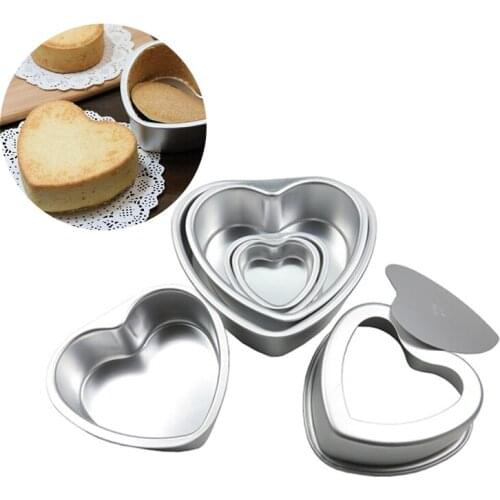 3/5/6/8/10 Inch Heart Shaped Cake Mold Removable Bottom Aluminum Alloy Chocolate Cake Pan Baking Mold DIY Cake Moulds