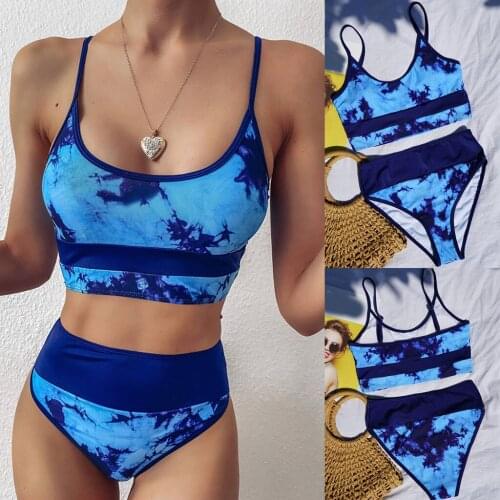 #H40 Women Tie-dyed Push Up Bikini Set Padded Bra Bikini Set Swimsuit Swimwer Women Bikinis 2020 Mujer Biquini Bathing Suit