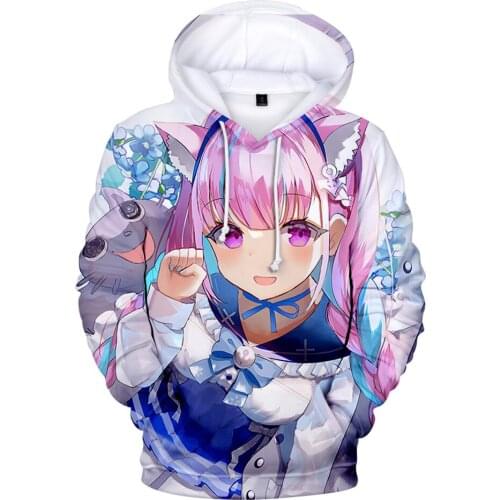 HOLOLIVE VTuber minato aqua 3D Hooded Sweatshirt Casual Adult Kids Pullovers Casual Hoodies Sweatshirts