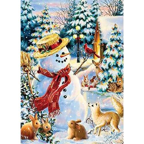 Snowmen and small animals Diamond Painting Christmas modern simplicity living room rectangle DIY Toy sticking drill cross stitch