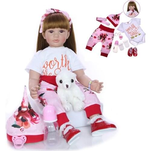 24 Inches Reborn Doll Body Silicone Reborn Babies Doll Bath Toy Lifelike Newborn 60 cm Princess Baby Doll Lovely Christmas