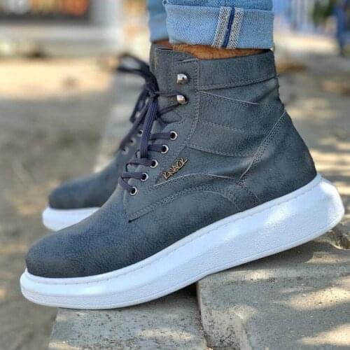 Knack High Outsole Casual Male Shoes B-404 Gray Street Fashion New Season New Creation Cool Comfortable Style