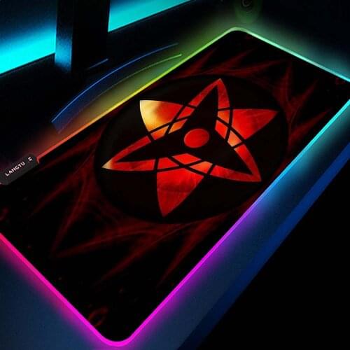 Mangekyou Sharingan Gamer Anime Mouse Pad Naruto Mouse Mat Computer Custom Xxl Rgb Led Slipmat Large Pad Gaming for Bears Pc