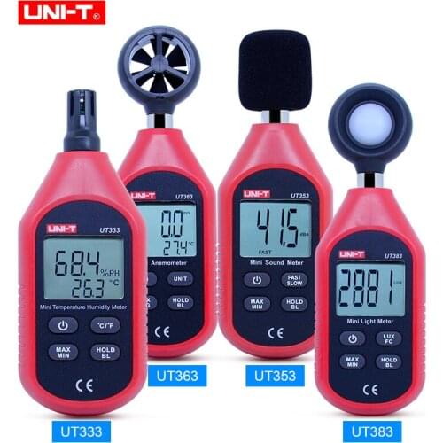 UNI-T Mini Light Meter Digital Luxmeter UT333 UT353 UT363 UT383 Digital Thermometer Hygrometer Sound Level Meter Anemometer