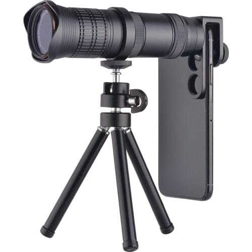 HD18-30X Telephoto Zoom Monocular Telescope Phone Camera Lens with BAK4 Tripod & Clip for Beach Travel Outdoor Activities Sports