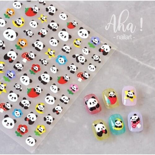 Cartoon Panda Rabbit Bear series 3D Back glue Nail decal Nail sticker Nail decoration Nail art Nail tool Nail ornament HL211