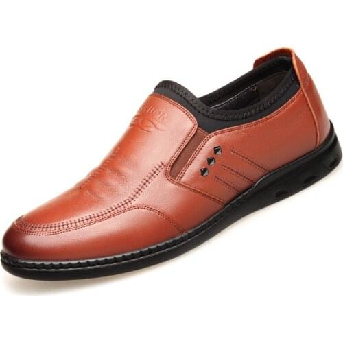 3179 New Casual Mens Shoes Single with Elastic Opening Genuine Leather Shoes Designer Leather Casual Shoes
