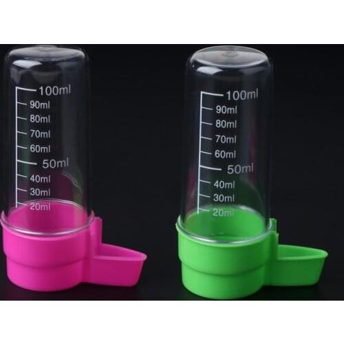2 Pcs Bird Feeder and Drinker Set Clear Plastic Seed and Water Dispenser Large Capacity Fits Most Cage Automatic Feeding