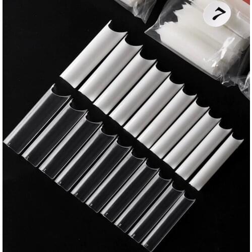 500pcs False Nails Long Clear Stiletto Nail Tips For Acrylic Nails Manicure Hybrid Paint Need Matt Top Coat For Diy Home Use