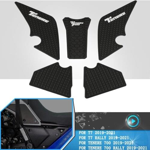 Motorcycle Side Fuel Tank Stickers Waterproof Non-slip Pad Rubber Sticker For Yamaha T7 Tenere 700 Tenere700 T 7 Rally 2019-2021