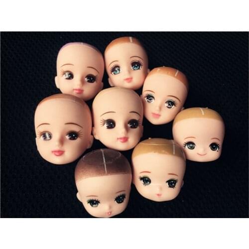 Original Licca Miki Maki Jenney Doll Bald Head Rooted Hair Cartton Anime Princess Heads DIY Plants Hair Head