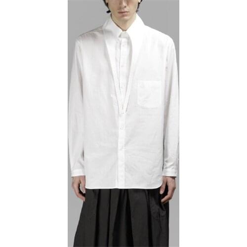 2018 Original design loose big collar shirt fashion show menswear M - 6XL! High quality mens wear in large sizes