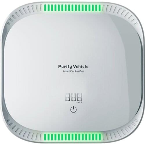 E-HEELP Car air purifier USB Rechargeable ligent Monitoring PM2.5 HEPA Air Freshener for Home Car and Basements White