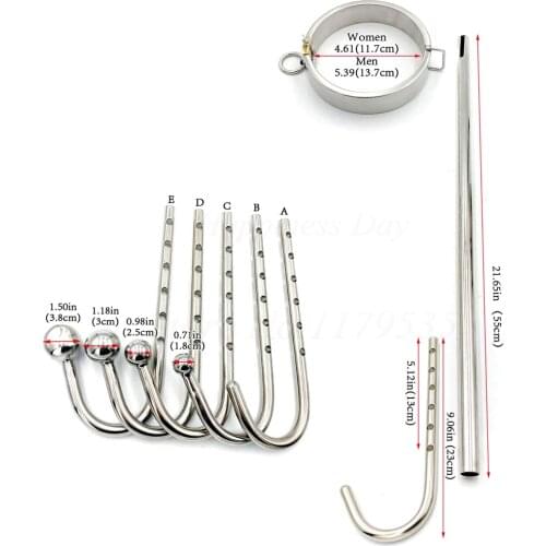 Adjustable Stainless Steel Bondage Binding Anal Hook Slave Neck Collar BDSM Butt Plug Torture Sex Toys For Couples Adult Games