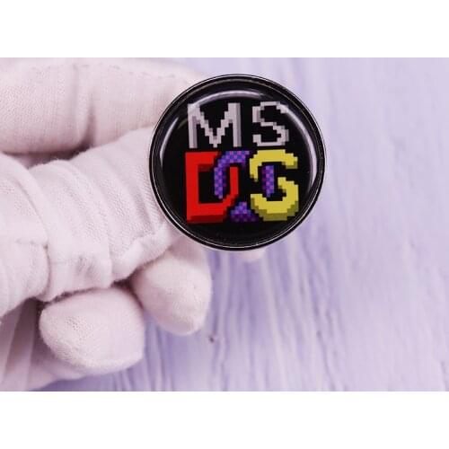 MS-DOS Retro Computer System Logo Pin