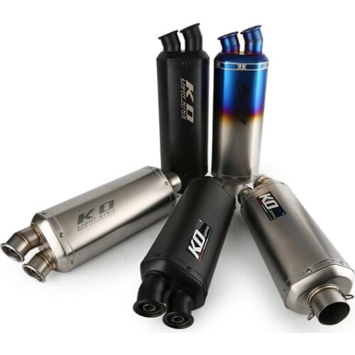 Universal 38-51mm Motorcycle Exhaust Pipe Stainless Steel Mufflers with 2 Removable DB Killer Escape for Street Bike Scooter ATV