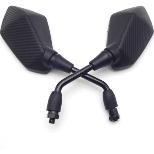 Carbon Color Universal 10mm motorcycle mirror Black Side Rearview Mirrors FOR s1000r kawasaki z750 yamaha xj6 xmax 250 m109r
