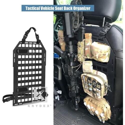 KRYDEX PALS Rigid Panel Organizer Car Seat Back Organizer Insert Panel For Airsoft Tactical Vehicle Rifle Rack Tool Hard Storage