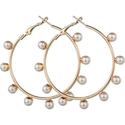 1 Pairs Earring Decors Fashion Fake Pearl Geometric Pendant Earrings Drop Earrings For Women Jewelry Accessories