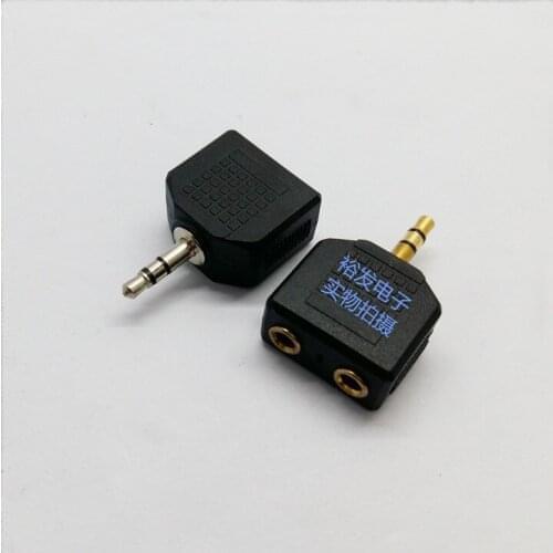 100pcs 3.5 headphone converter couple one male and two female audio adapter couple plug one point two splitter