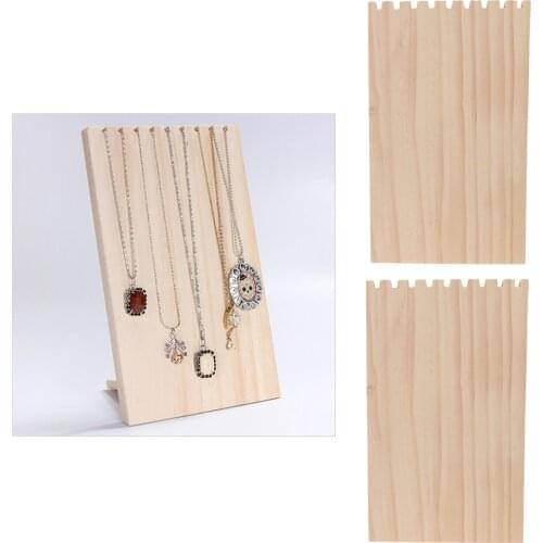 2x Wood Neckalce Organizer Storage Showcase Jewelry Display Stand Rack