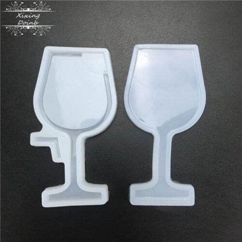 2Pcs/set DIY resin clay mold glass cup shape silica gel mold cake decoration tool mirror crystal drop glue making tool