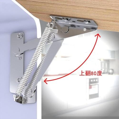 2pc/set Folding Sofa Bed Spring Hinge 80 Degree Cabinet Door Lift Up Stay Flap Top Support Hinges Furniture Hardware Accessories