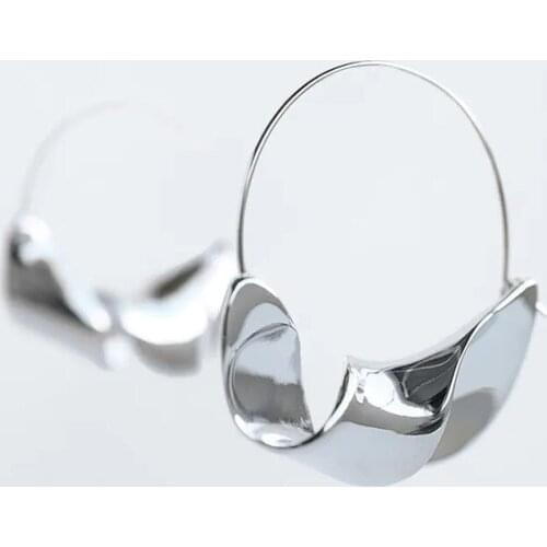 2021 New Silver Color Earrings For Women Multiple Trendy Round Geometric Hoop Statement Earring Fashion Party Jewelry Gift