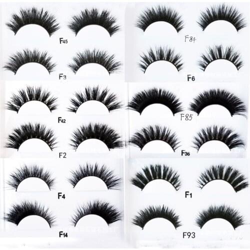 3D mink false eyelash hand made Natural Long 1pair 12styles soft eyelashes Plastic Black Terrier Full Strip Lashes fake makeup