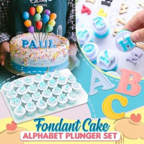 Alphabet Cake Molds Figure 26 Letter Fondant Cutter Mold 0-9 Number Cookie Moulds Home Kitchen DIY Baking Decorating Tools