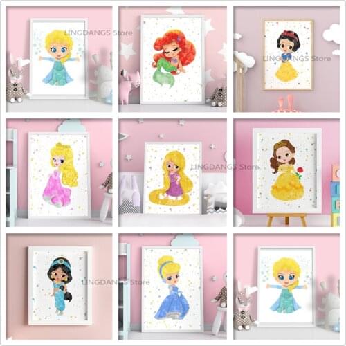 5d Diy Diamond Painting Disney Cartoon Baby Princess Anime Mermaid Poster Diamond Mosaic Embroidery Cross Stitch Home Decor Gift