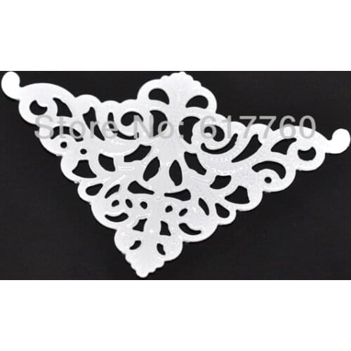Free shipping-30Pcs White Filigree Triangle Wraps Connectors Jewelry Findings DIY Connectors 4.8x7.5cm J0559