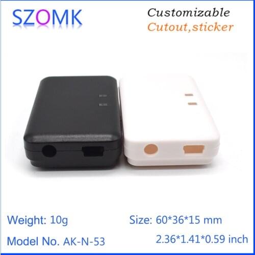 10 pcs 60*36*15mm szomk bluetooth receiver plastic junction box new design abs plastic pcb audio transmitter enclosure housing
