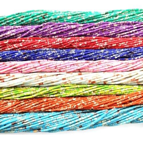 1Strand Fashion Natural Semi-precious Stone Loose Beads Strand Spacer Tube Beads Turquoise DIY for Jewelry Accessories 2x4mmsize