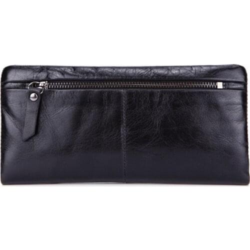 Business Genuine Leather Wallet Men Black Purse Men Coin Holder Card Cover RFID Wallet Portomone Card Holder Wallett Man