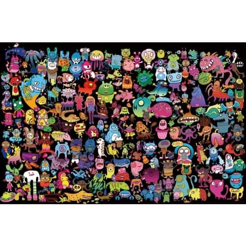 Chronicles of lovable Mi cheerful crazy cat cat basswood adult jigsaw puzzle 1000 childrens cartoon anime intelligence toy gift