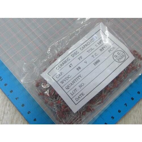 1000pcs/lot High Quality 47PF 47P 50V Ceramic dielectric Capacitor 47PF 47P 50V dip ceramic capacitors 47PF