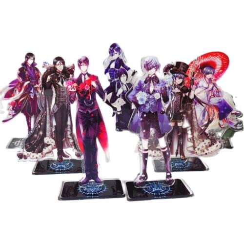 Classic Anime Black Butler Key Chain Acrylic Figure Model Stand Sign Keyring Fashion Desk Decorated Keychains Gift For Woman Man