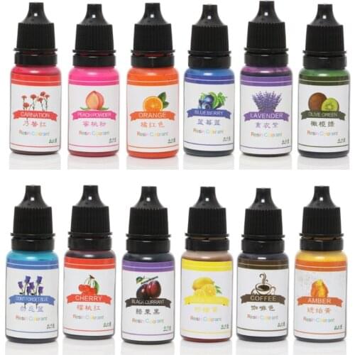 12 Colors DIY Epoxy Resin Pigment Liquid Resin Colorant Pigment Resin Colorant Dye Resin Jewelry Making Art Crafts Tools