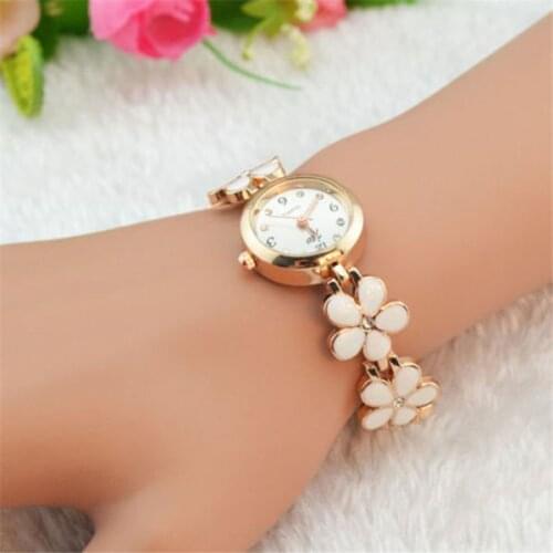 Fashion Daisies Flower Rose Gold Bracelet Wrist Watch Casual Luxury Brand 2019 Women Girl Gift orologi donna bayan saatleri *Y