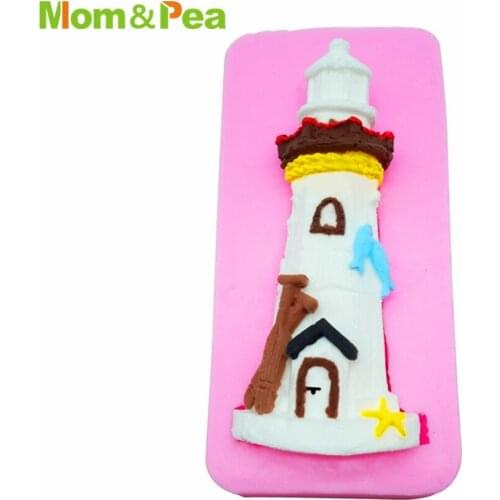 Mom&Pea MPA2099 Lighthouse Shaped Press Silicone Mold Cake Decoration Fondant Cake 3D Mold Food Grade